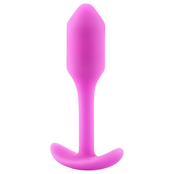 b-vibe Snug Plug 1 – anální kolík s vnitřní zátěží (55g) – růžový