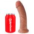 King Cock 8 dildo (20 cm) - tmavě přírodní