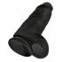 King Cock 9 Chubby - přísavkový dildo s varlaty (23 cm) - černý