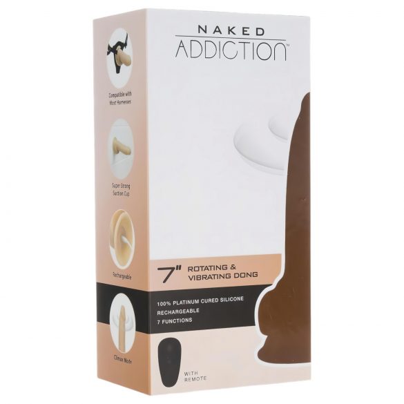 Naked Addiction Rotating 7 - akumulátorový, rotační vibrátor (18 cm) - přírodní