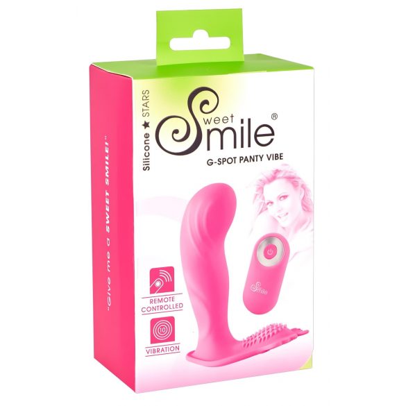 SMILE G-Spot Panty - akumulátorový, rádiově ovládaný připínací vibrátor (růžový)