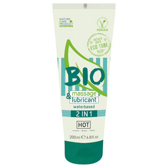 HOT Bio 2IN1 - lubrikační a masážní gel na vodní bázi (200 ml)