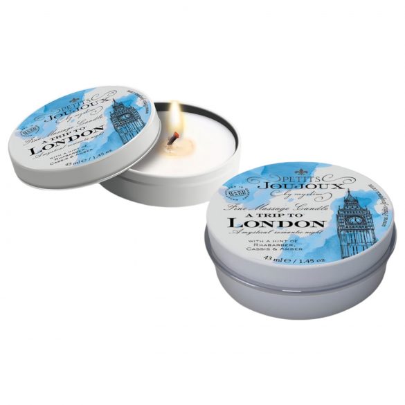 Petits Joujoux London - masážní svíčka - 43 ml (rebarbora - ambra)