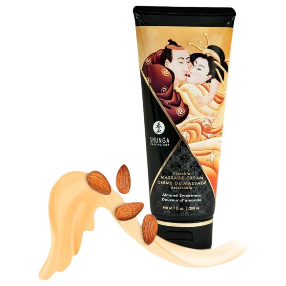 Shunga - masážní krém - sladké mandle (200 ml)