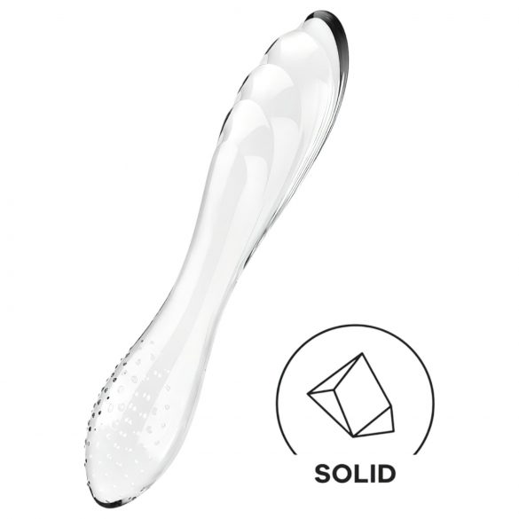 Satisfyer Dazzling Crystal 1 - Skleněné dildo s 2 konci (průhledné)