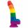 Lovetoy Prider - realistické tekuté silikonové dildo - 19 cm (duhové)