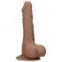 RealRock Dong 7 - realistické dildo s varlaty (17 cm) - tmavě přírodní