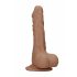 RealRock Dong 8 - realistické dildo s varlaty (20 cm) - tmavě přírodní