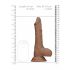 RealRock Dong 9 - realistické dildo s varlaty (23 cm) - tmavý přírodní