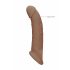 RealRock Penis Sleeve 9 - návlek na penis (21,5 cm) - tmavě tělová barva