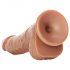 RealRock Curved - připínací, realistické dildo s varlaty - 15,5 cm (tmavě přírodní)