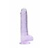 REALROCK - průsvitné realistické dildo - fialové (19cm)