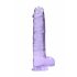 REALROCK - průsvitné realistické dildo - fialové (22cm)