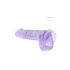 REALROCK - průsvitné realistické dildo - fialové (15cm)