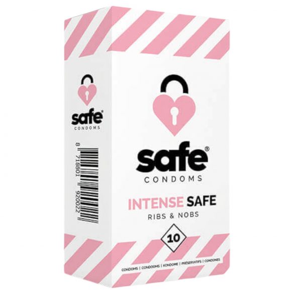 SAFE Intense Safe - vroubkované a tečkované kondomy (10ks)