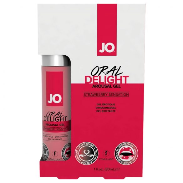 System JO Oral Delight - ochlazující, jedlý lubrikant - jahoda (30ml)